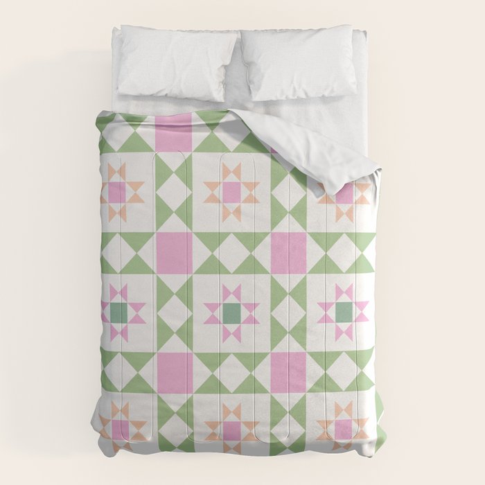 Pastel Star Quilt Pattern Comforter Gallery Image 6