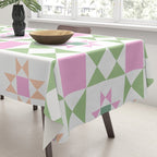 Pastel Star Quilt Pattern Tablecloth Gallery Image 3