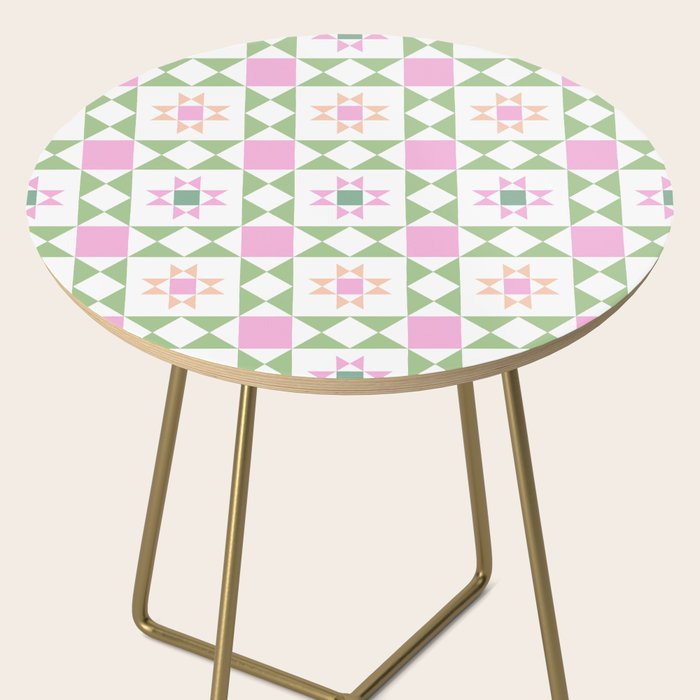 Pastel Star Quilt Pattern Side Table Gallery Image 2