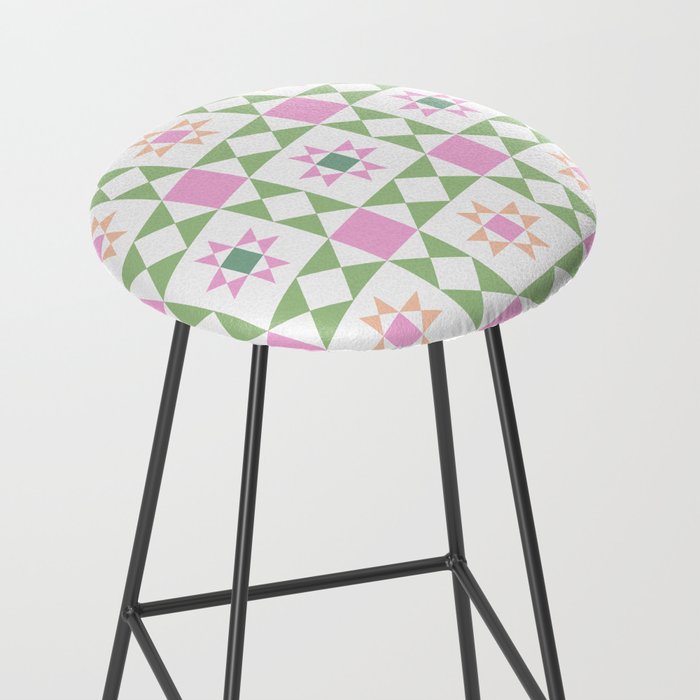 Pastel Star Quilt Pattern Stool Gallery Image 2