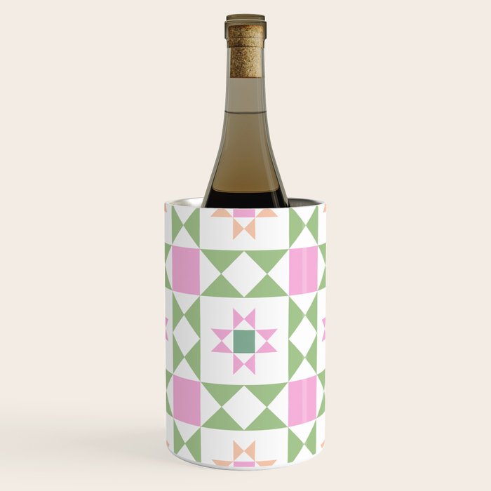 Pastel Star Quilt Pattern Wine Chiller Gallery Image 1