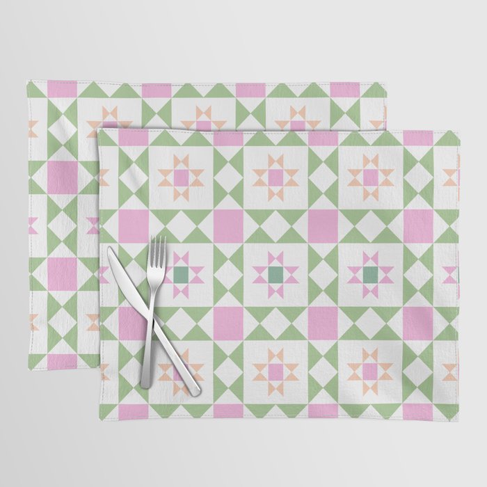 Pastel Star Quilt Pattern Placemat Gallery Image 1