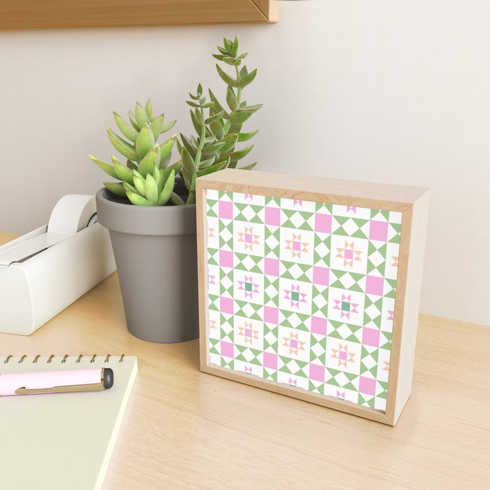 Pastel Star Quilt Pattern Mini Art Print Gallery Image 2