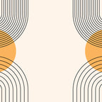 Geometric Lines in Black and Beige 29 (Rainbow and Sun Abstraction) Coffee Mug Gallery Image 2