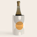 Geometric Lines in Black and Beige 29 (Rainbow and Sun Abstraction) Wine Chiller Gallery Image 3