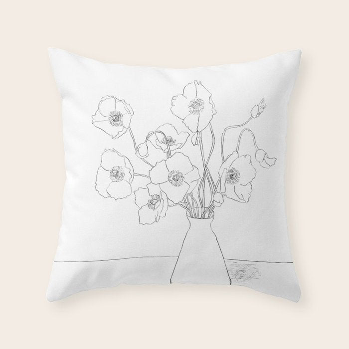 Field Wildflowers Line Throw Pillow Gallery Image 6