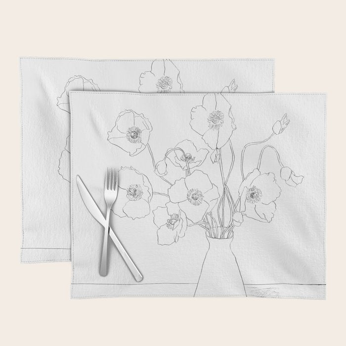 Field Wildflowers Line Placemat Gallery Image 1