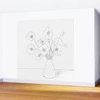 Field Wildflowers Line Wall Mural Gallery Image 2