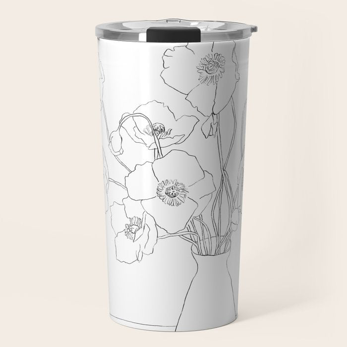Field Wildflowers Line Travel Mug Gallery Image 1