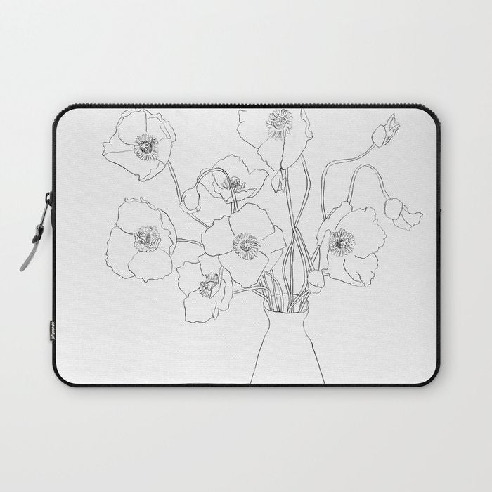 Field Wildflowers Line Laptop Sleeve Gallery Image 1