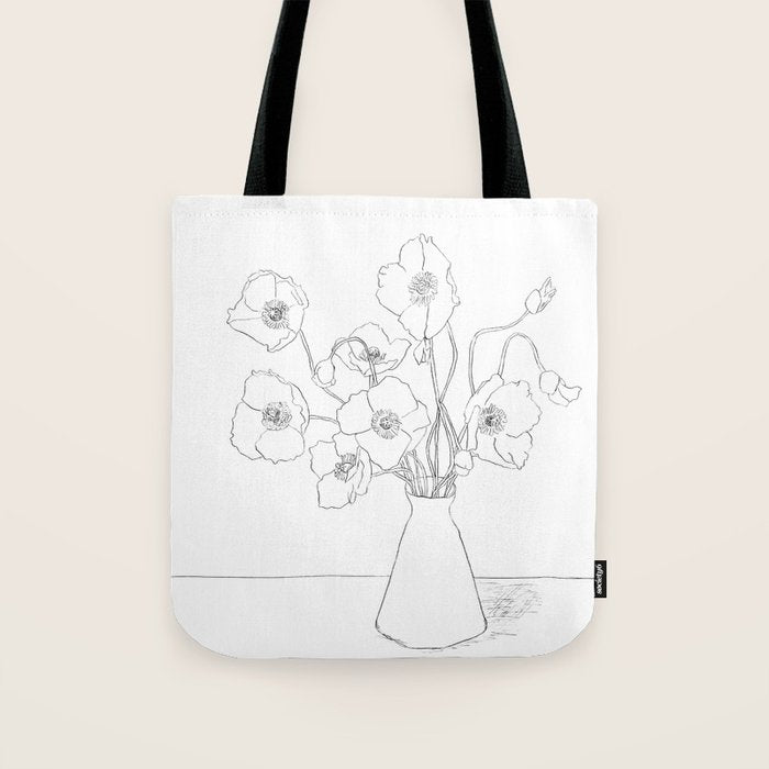 Field Wildflowers Line Tote Bag Gallery Image 1