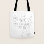 Field Wildflowers Line Tote Bag Gallery Image 1