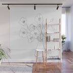 Field Wildflowers Line Wall Mural Gallery Image 1