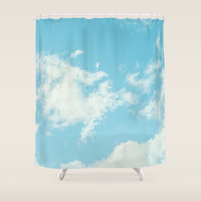 Perfect Blue Summer Sky Nature Photography Shower Curtain Gallery Image 1