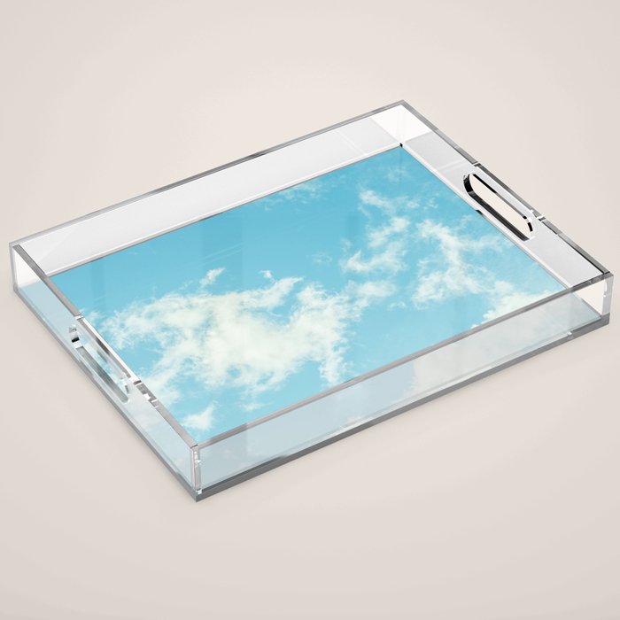 Perfect Blue Summer Sky Nature Photography Acrylic Tray Gallery Image 1
