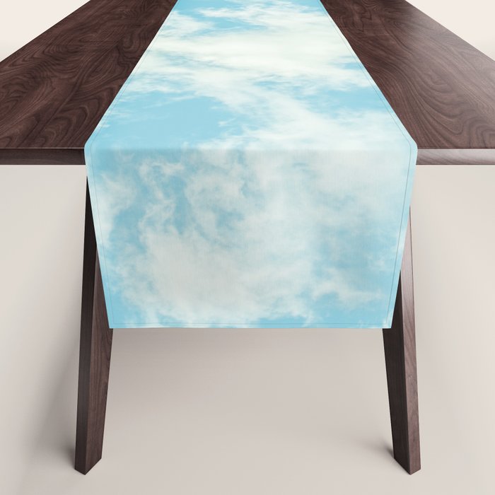 Perfect Blue Summer Sky Nature Photography Table Runner Gallery Image 1