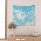 Perfect Blue Summer Sky Nature Photography Wall Tapestry Gallery Image 2