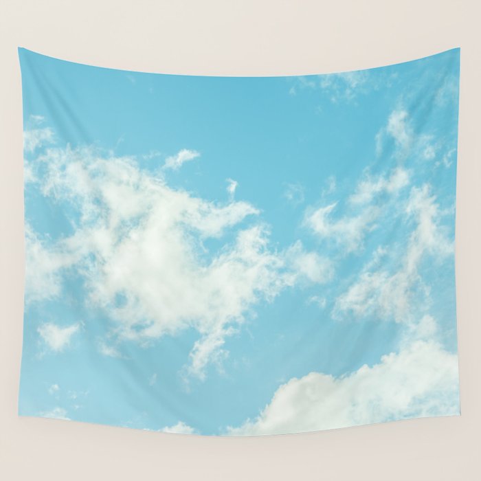 Perfect Blue Summer Sky Nature Photography Wall Tapestry Gallery Image 4