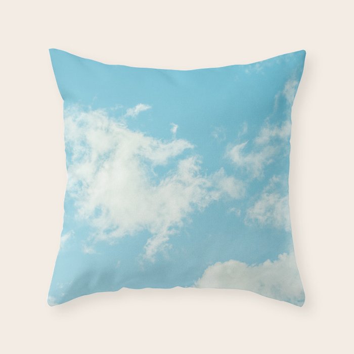 Perfect Blue Summer Sky Nature Photography Throw Pillow Gallery Image 6