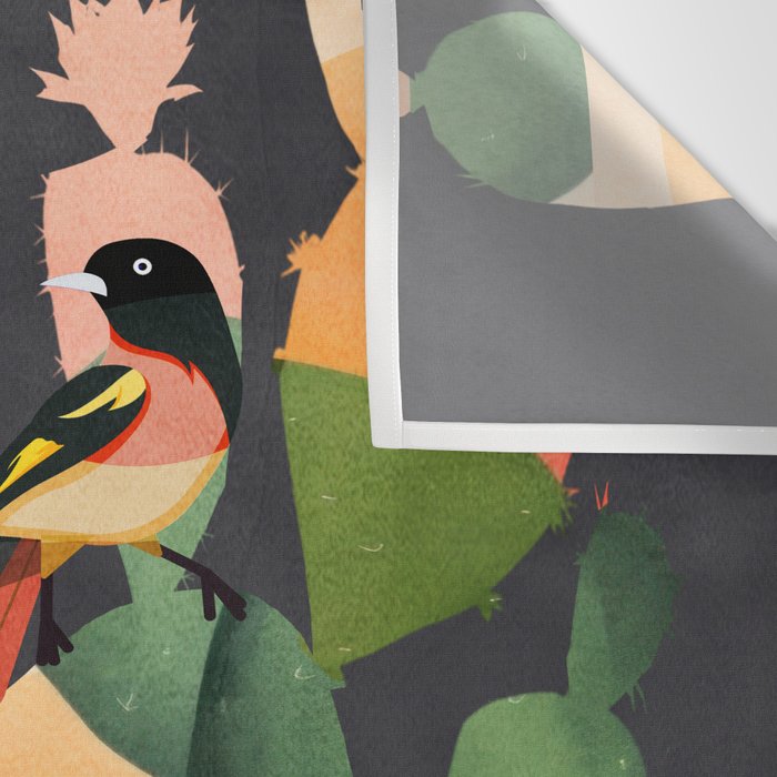 Cactus and Birds 4 Wall Tapestry Gallery Image 3