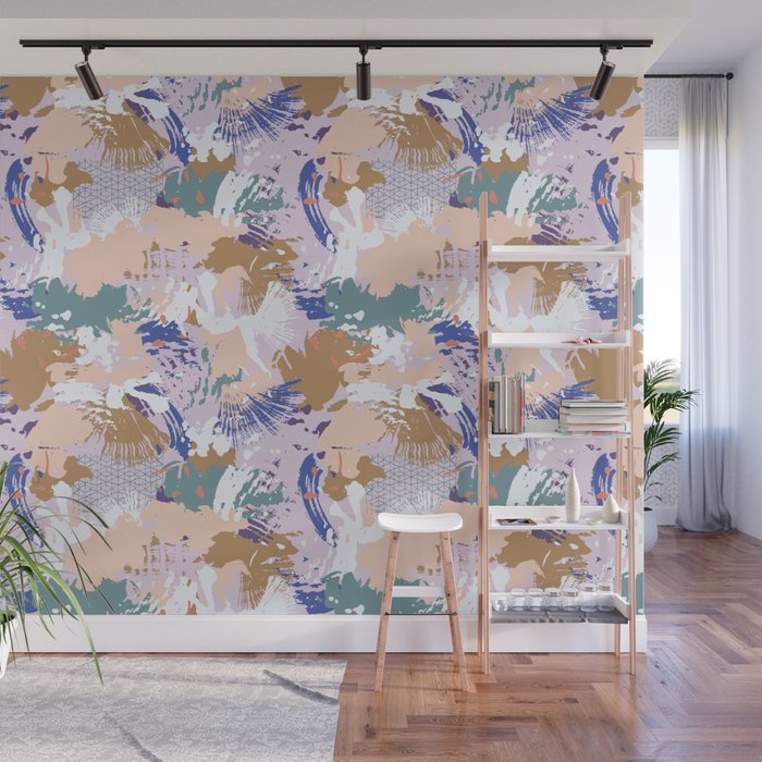 Abstract brush stroke madness Wall Mural Gallery Image 1