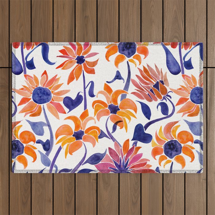 Sunflowers - Sunset Palette Outdoor Rug Gallery Image 1