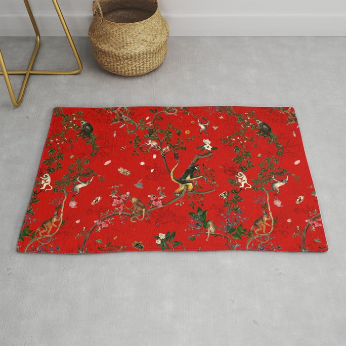 Monkey World Red Rug Gallery Image 1