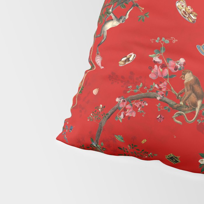 Monkey World Red Pillow Sham Gallery Image 4