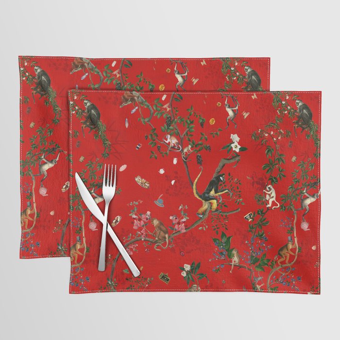 Monkey World Red Placemat Gallery Image 1