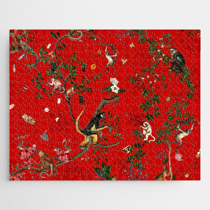 Monkey World Red Jigsaw Puzzle Gallery Image 1