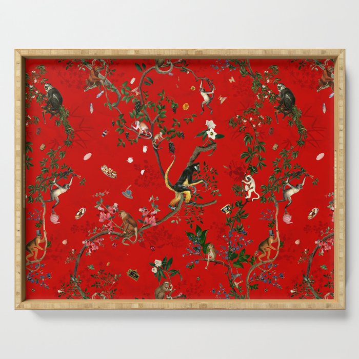 Monkey World Red Serving Tray Gallery Image 1
