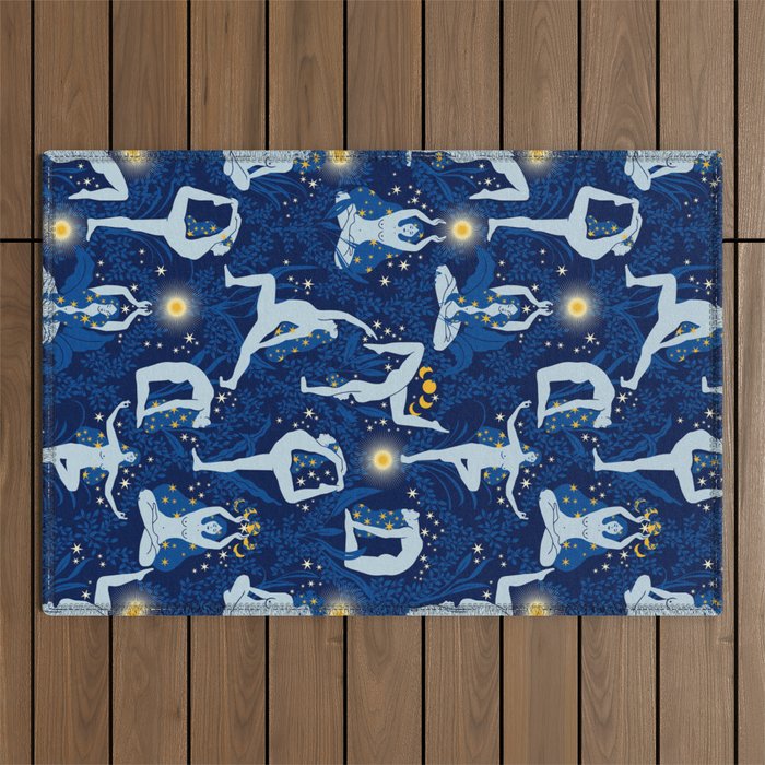 Feel the Cosmic Balance blue Outdoor Rug Gallery Image 1