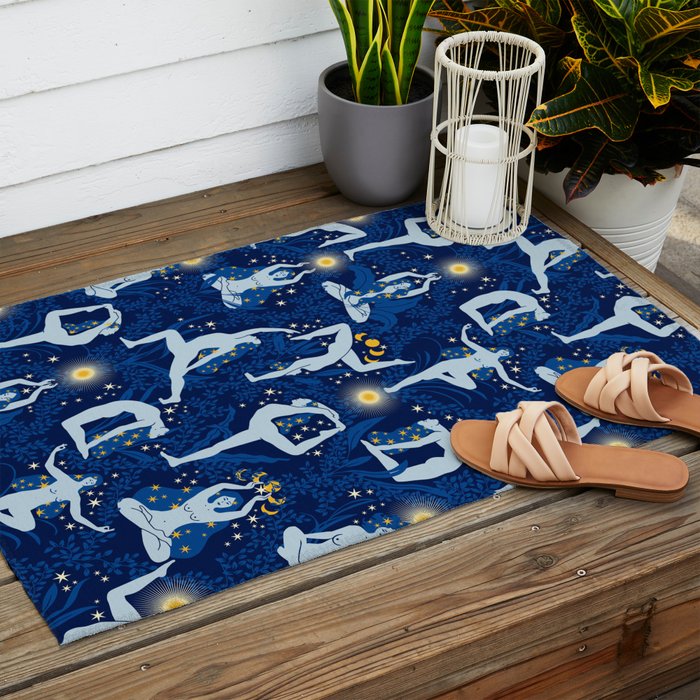 Feel the Cosmic Balance blue Outdoor Rug Gallery Image 2
