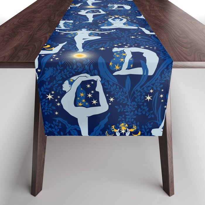 Feel the Cosmic Balance blue Table Runner Gallery Image 1