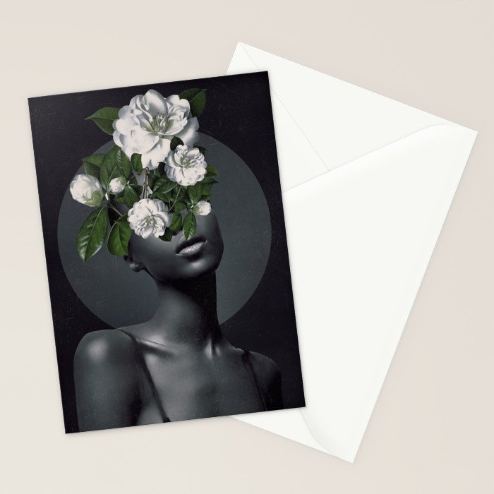 WOMAN WITH FLOWERS 17 Stationery Card Gallery Image 2