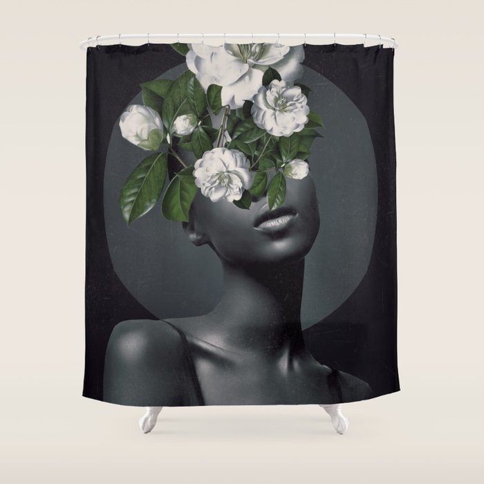 WOMAN WITH FLOWERS 17 Shower Curtain Gallery Image 1