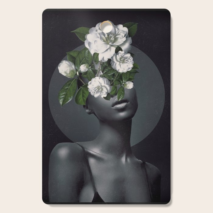 WOMAN WITH FLOWERS 17 Cutting Board Gallery Image 1