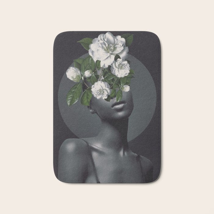 WOMAN WITH FLOWERS 17 Bath Mat Gallery Image 1