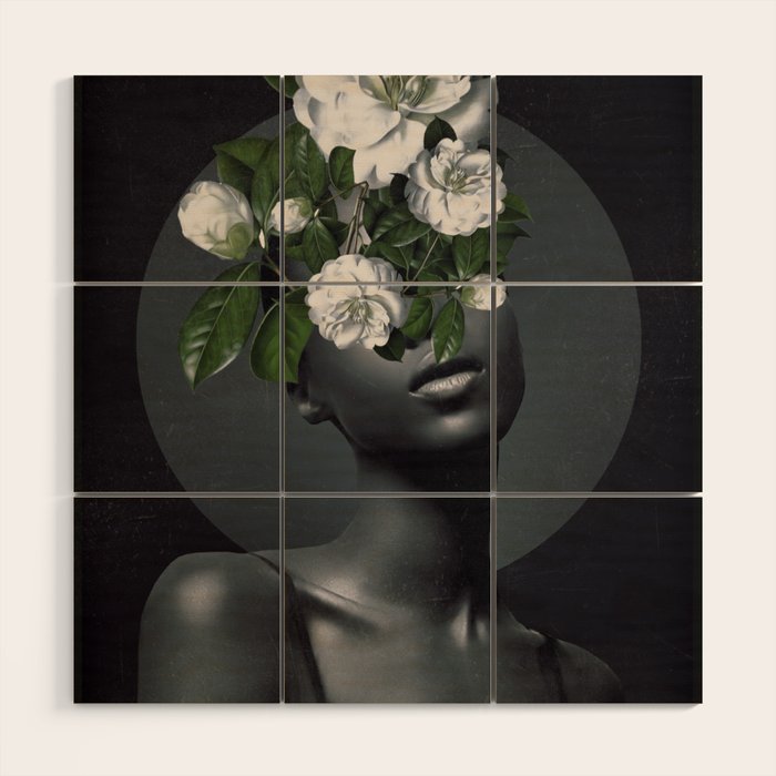 WOMAN WITH FLOWERS 17 Wood Wall Art Gallery Image 1