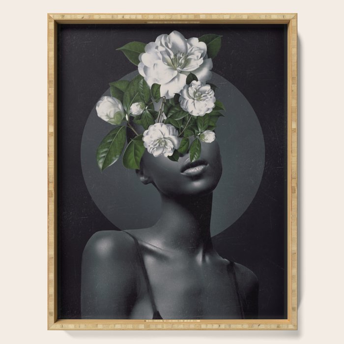 WOMAN WITH FLOWERS 17 Serving Tray Gallery Image 1