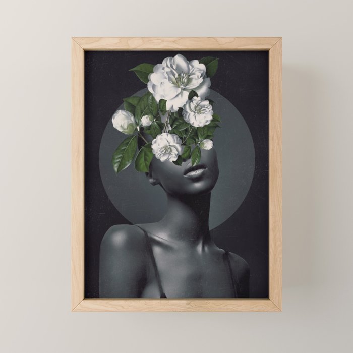 WOMAN WITH FLOWERS 17 Mini Art Print Gallery Image 1