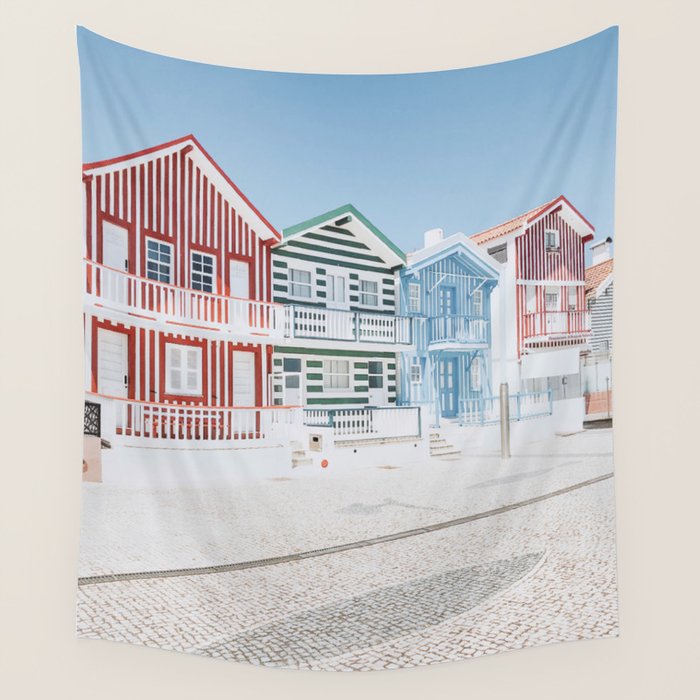costa nova beach iii - portugal Wall Tapestry Gallery Image 4