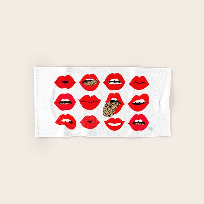 Leopard Lips of Love Bath Towel Gallery Image 1