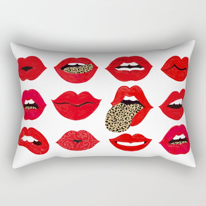 Leopard Lips of Love Rectangular Pillow Gallery Image 2