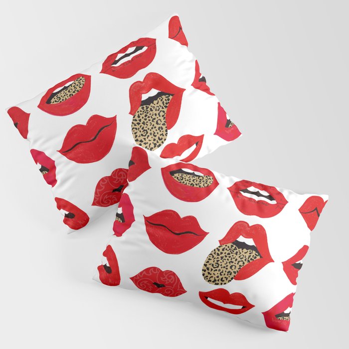 Leopard Lips of Love Pillow Sham Gallery Image 1