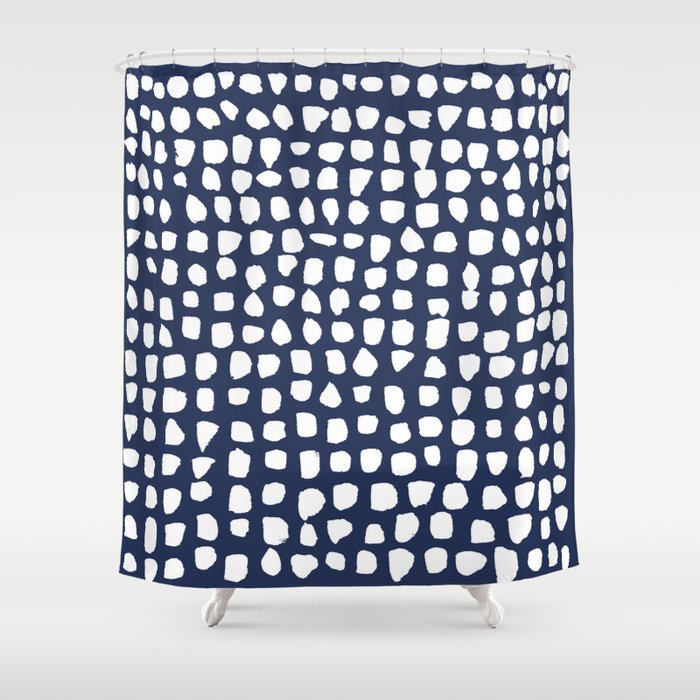 Dots (Navy) Shower Curtain Gallery Image 1