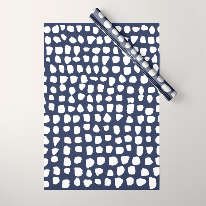 Dots (Navy) Wrapping Paper Gallery Image 1