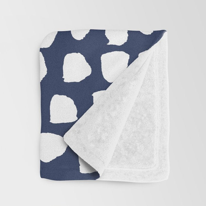 Dots (Navy) Throw Blanket Gallery Image 3