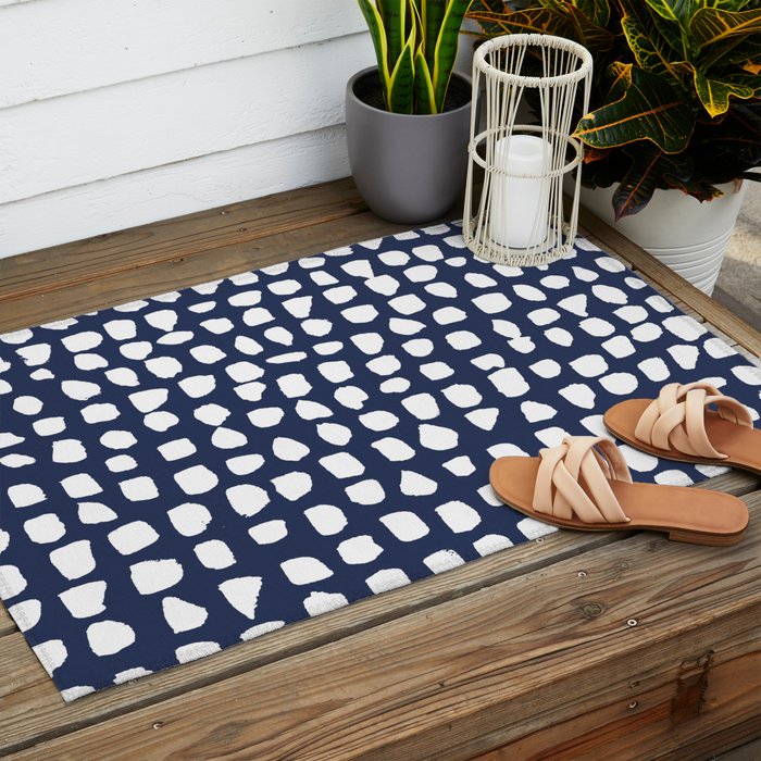 Dots (Navy) Outdoor Rug Gallery Image 2