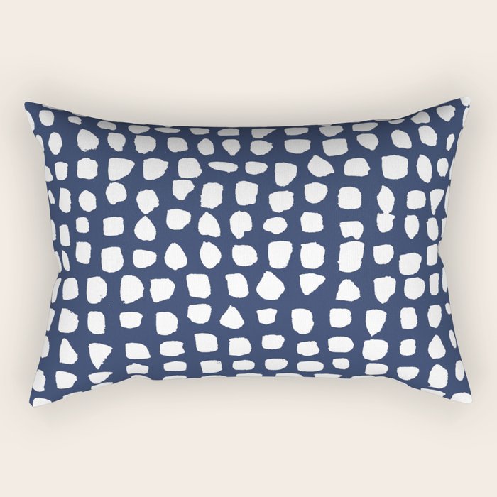 Dots (Navy) Rectangular Pillow Gallery Image 2